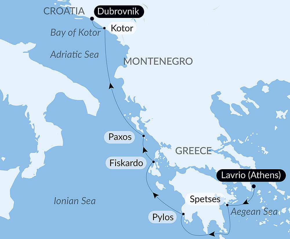Island Hopping Aboard Le Ponant, From Athens to Dubrovnik