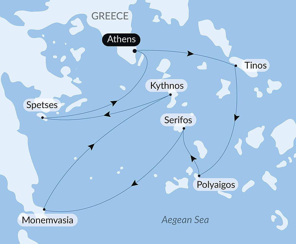 The Cyclades, in the Wake of Le Ponant null