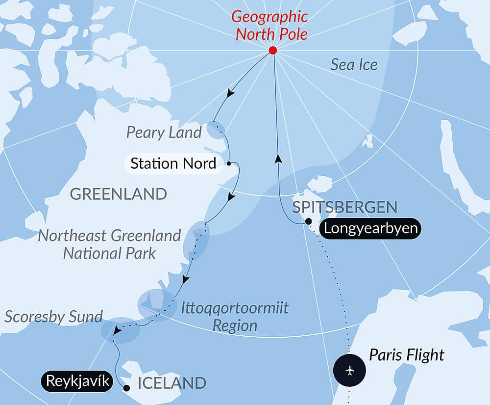 The Geographic North Pole and exploration of northern Greenland