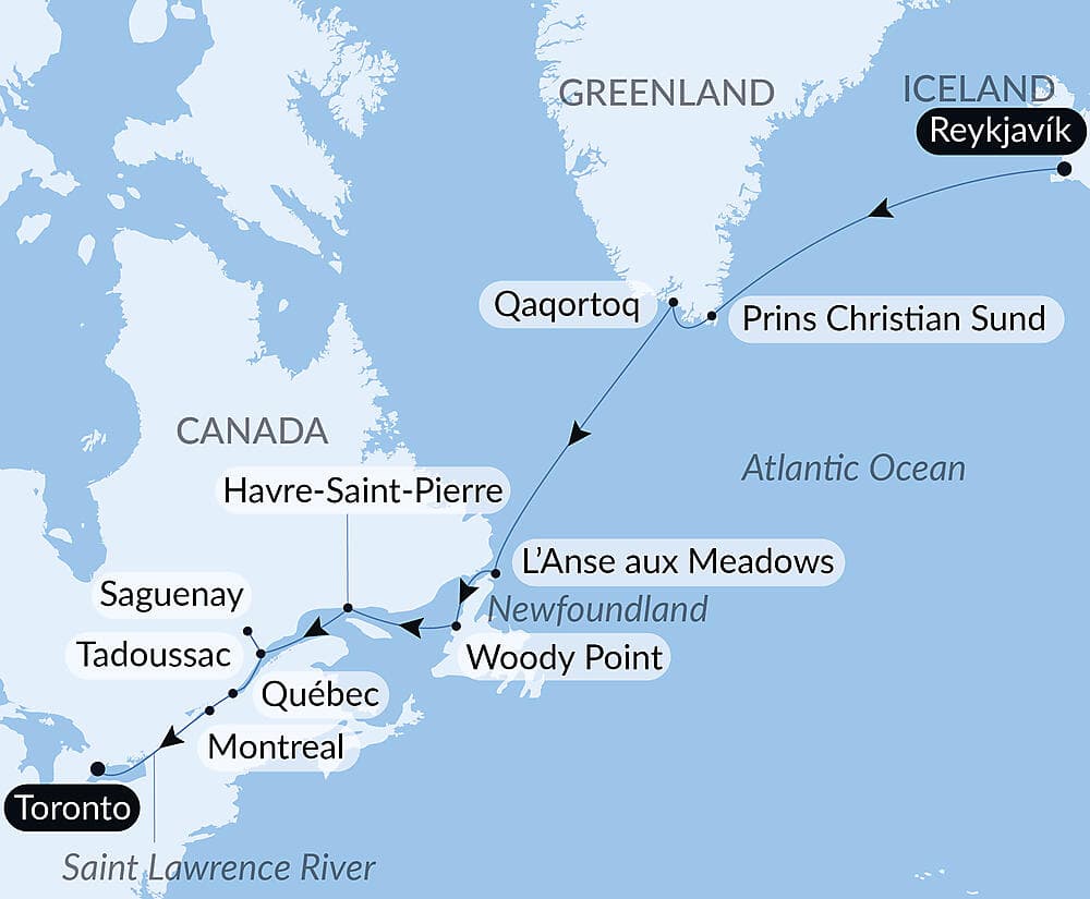 Exploration from Greenland to Canada