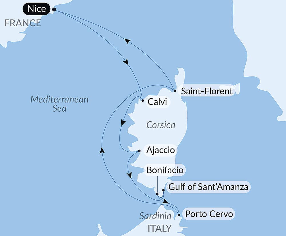 Corsican Shores, Under Sail Aboard Le Ponant