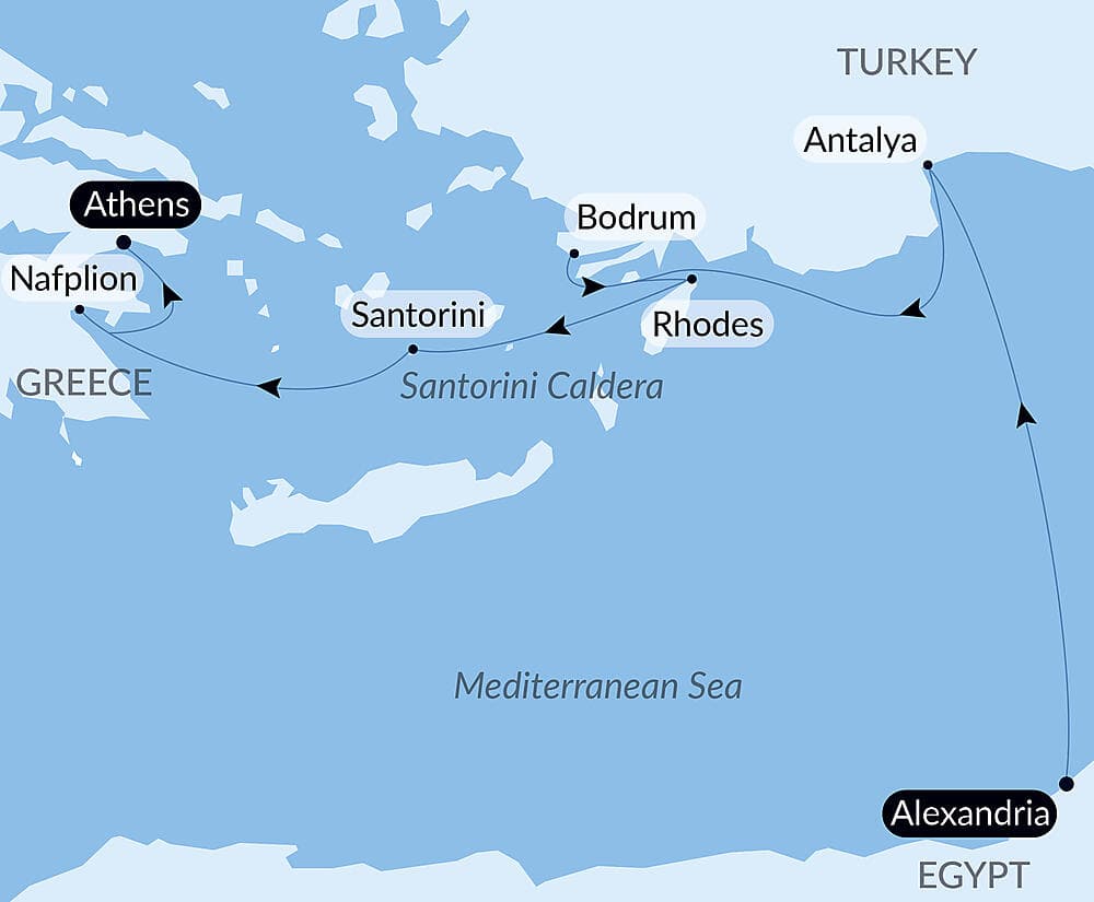 Eastern lights and islands of the Aegean Sea
