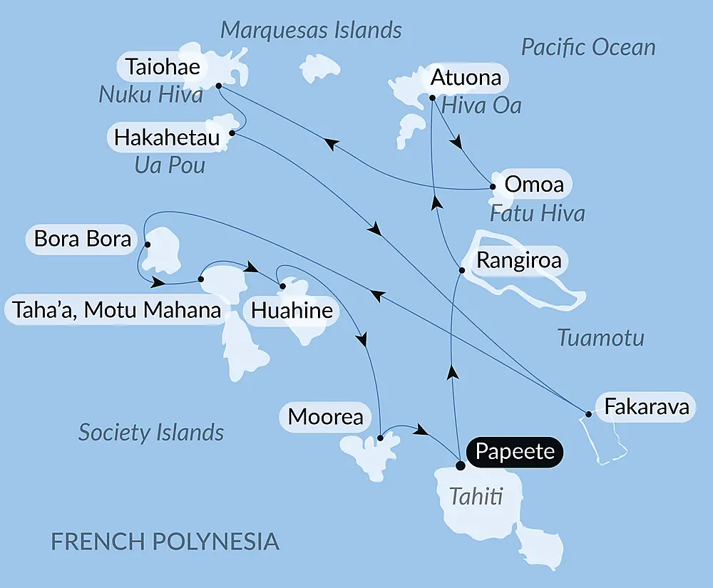 Marquesas, The Tuamotus & Society Islands null