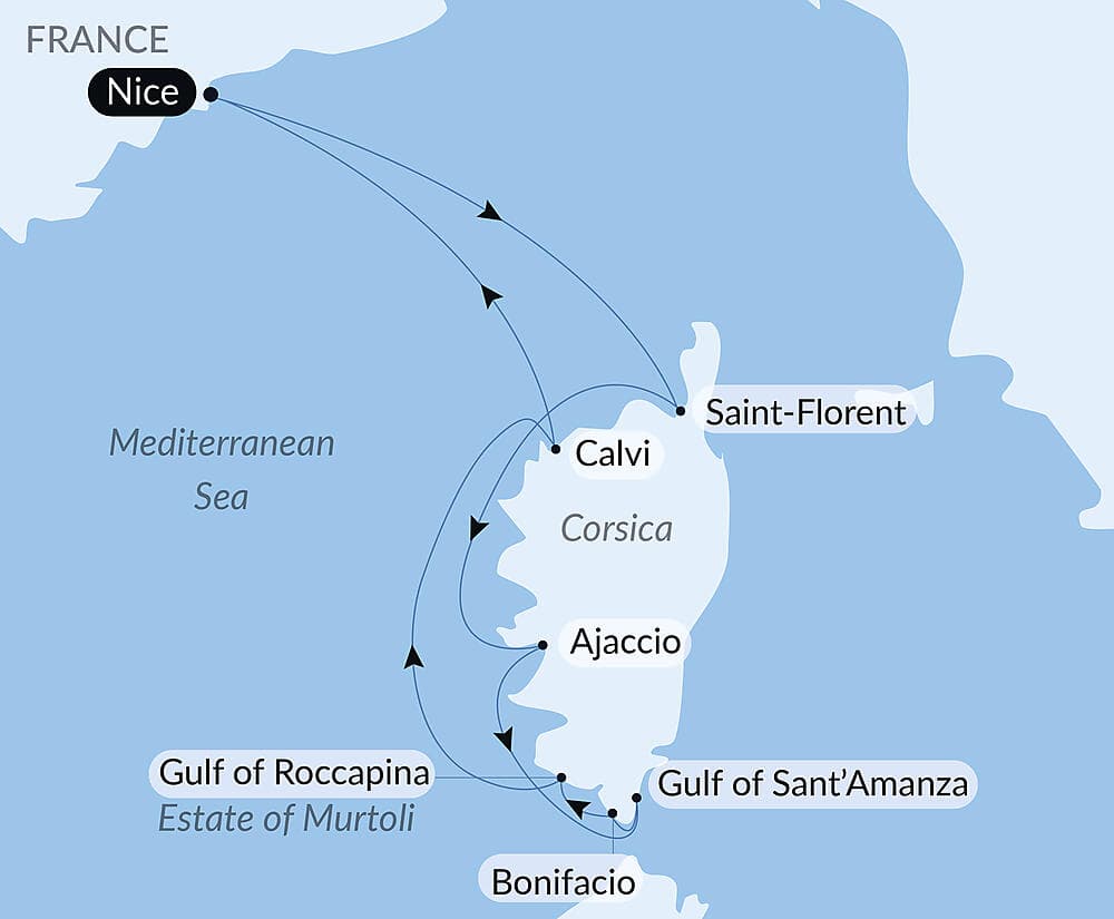 Corsican shores, under Sail Aboard Le Ponant null