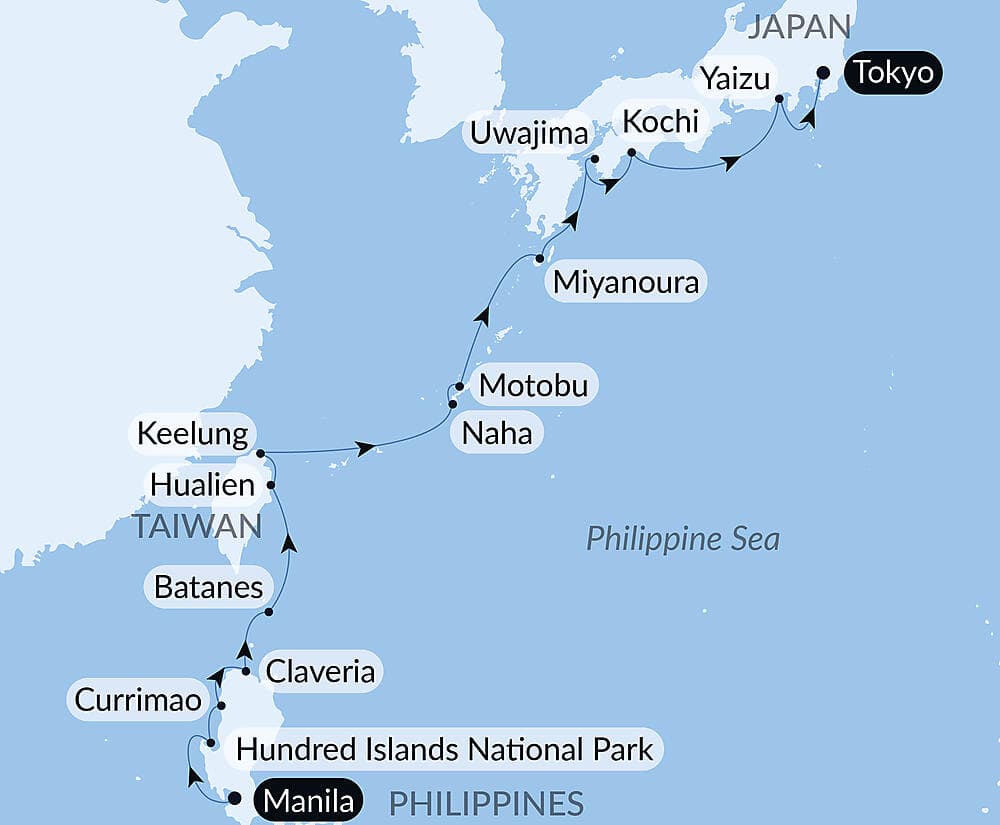 Philippines, Taiwan and Japan
