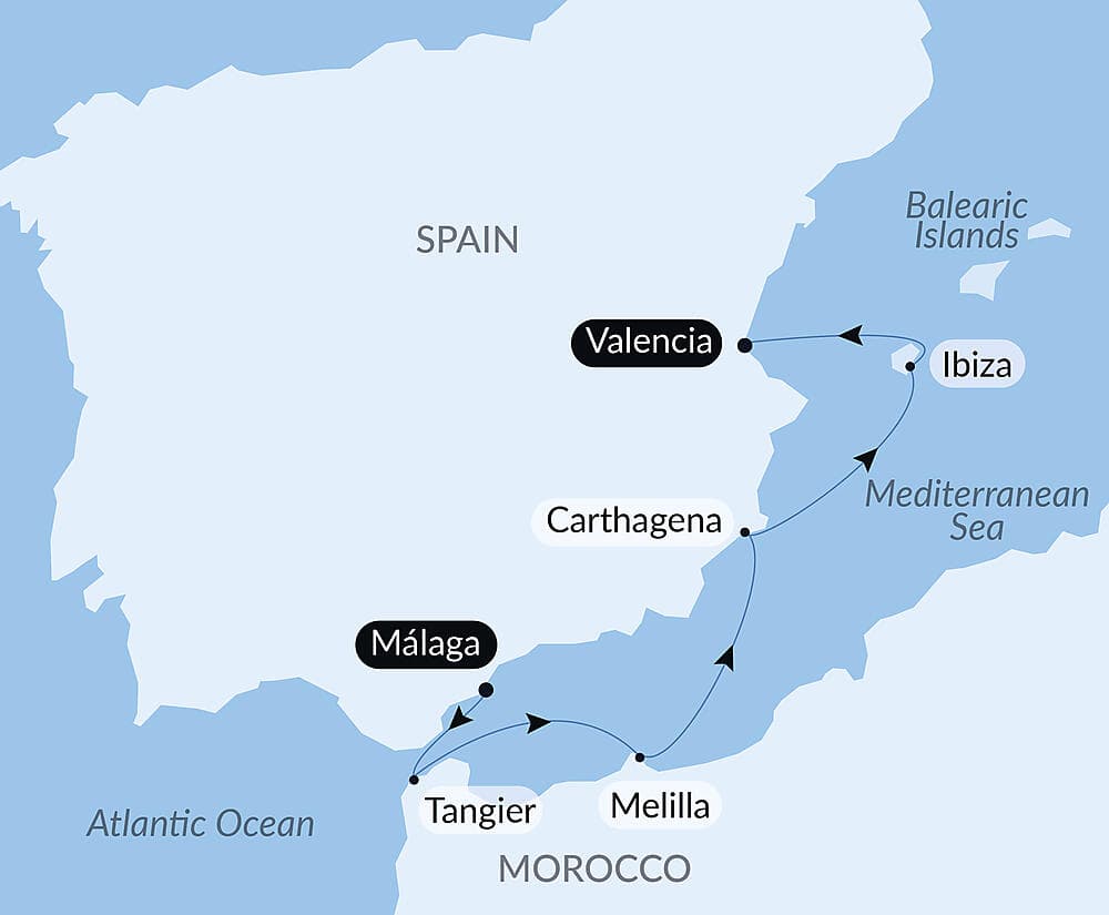 Iberian Peninsula, Balearic Islands and Moroccan shores null